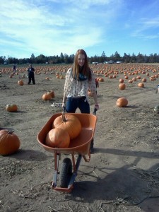 Tess at the pumpkin patch